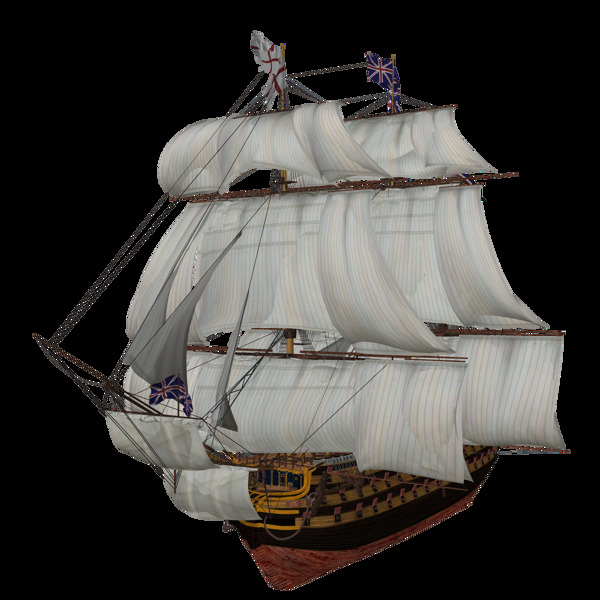 古代帆船免抠png透明图层素材