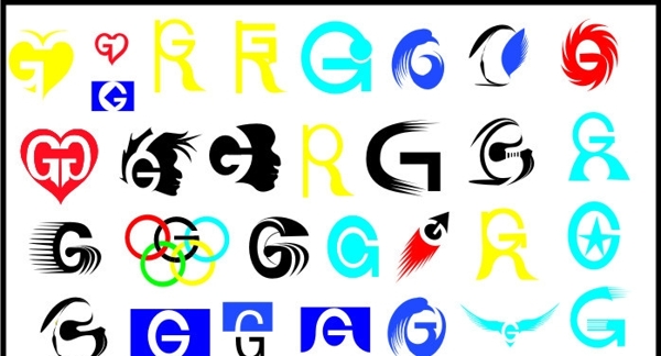 字母变形G高锦红图片