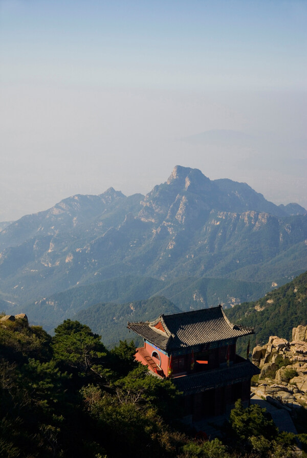 泰安泰山鸟瞰图图片