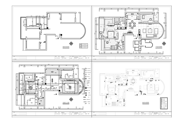 CAD三房户型施工图纸
