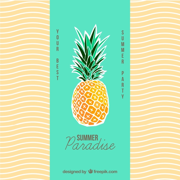 创意菠萝夏日派对海报图片