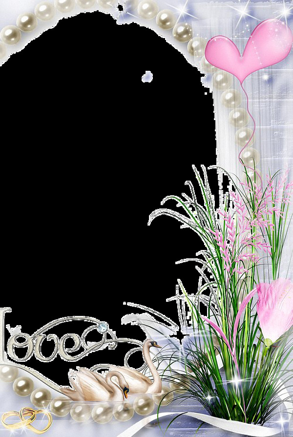 珍珠镶嵌婚礼边框免抠png透明图层素材