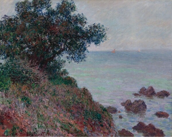 ClaudeMonetMediterannianCoastGreyWeather1888画家风景画静物油画建筑油画装饰画