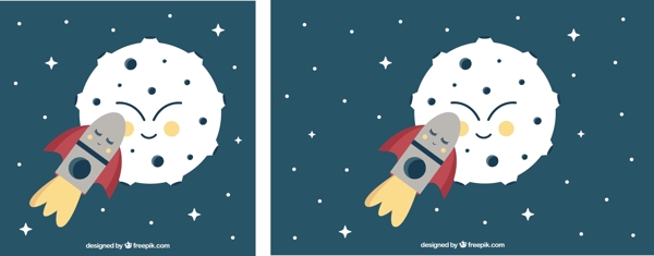 火箭和月亮的好背景