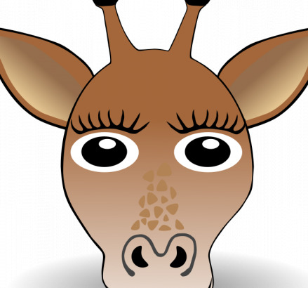 可爱的长颈鹿的头矢量插画