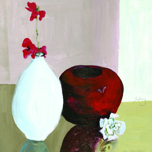 红白花瓶装饰画