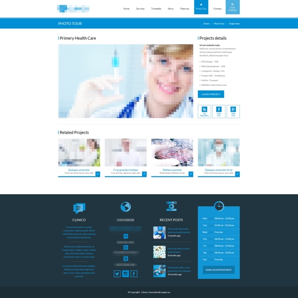 蓝色的企业科技医疗医院网站之团队介绍