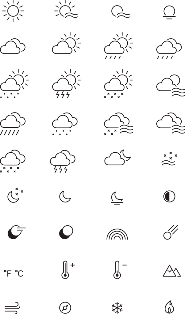 简约天气图标矢量