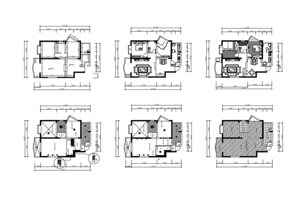 两居室户型CAD设计图纸