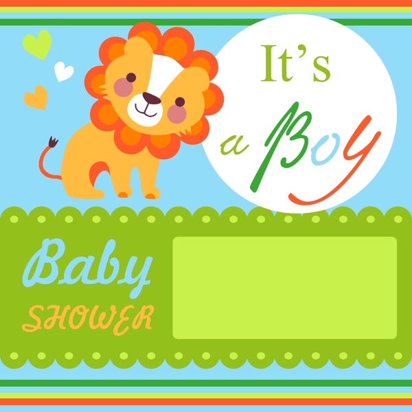 狮子迎婴卡片图片