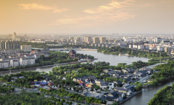 泰州城区俯瞰风光图片