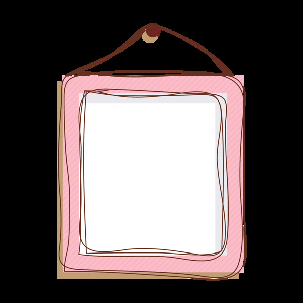清新粉色相框边框png元素