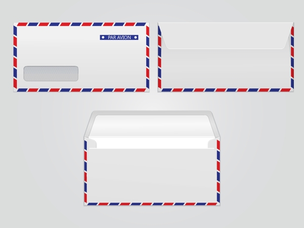 矢量信封航空设计用的空白纸信封矢量信封模板