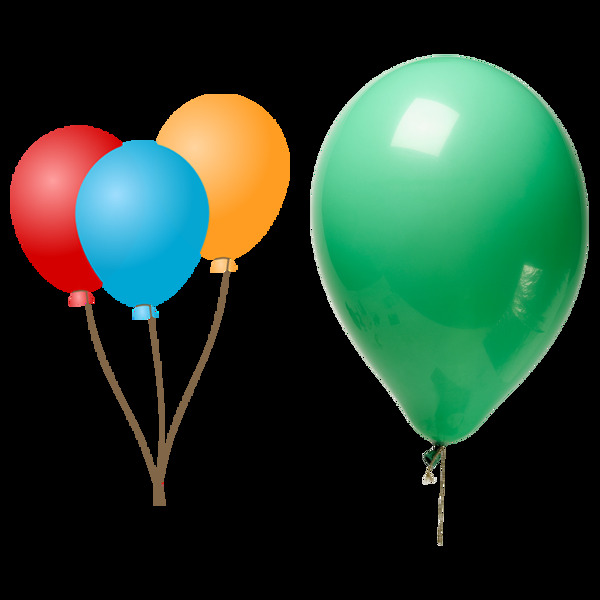 绿色彩色气球免抠png透明图层素材