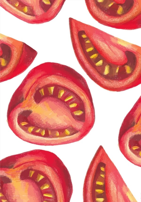 西红柿印花素材