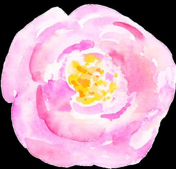 粉色迷人花卉卡通透明素材