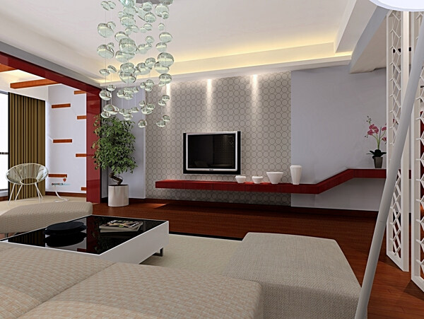 木式家具设计客厅效果图