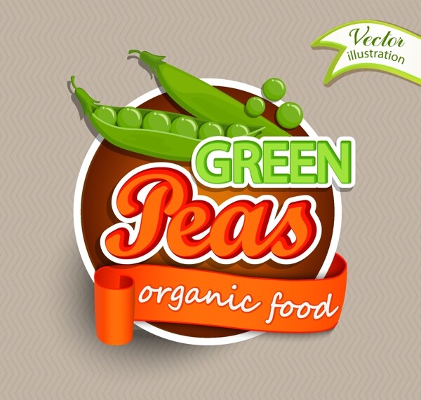 绿色豌豆标签矢量素材下载