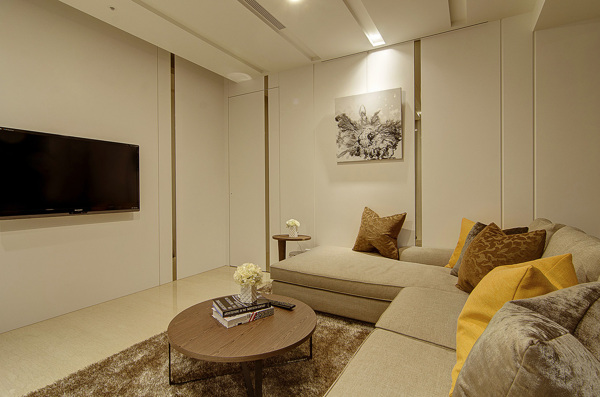 暖色沙发客厅现代效果图