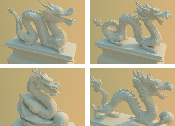 3D雕刻中国龙模型图片