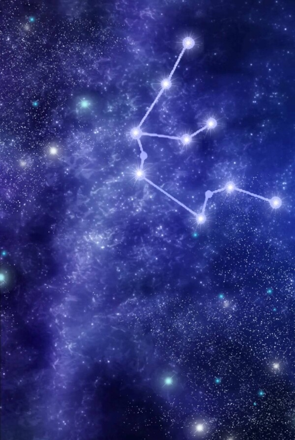 简约梦幻十二星座之水瓶座星空背景
