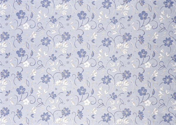 蓝色中式花纹布艺壁纸图片