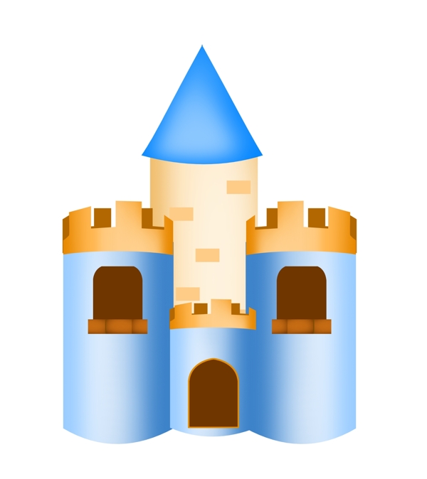 一座蓝色城堡建筑