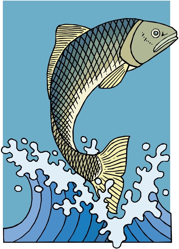 五彩小鱼水生动物矢量素材EPS格式0365