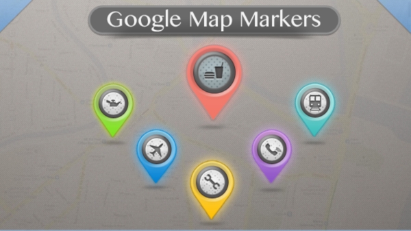 6谷歌地图界面标记销套PSD