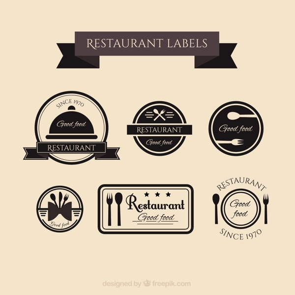 复古餐厅标签收藏
