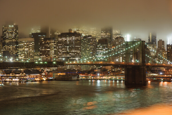 高楼江面夜景图片