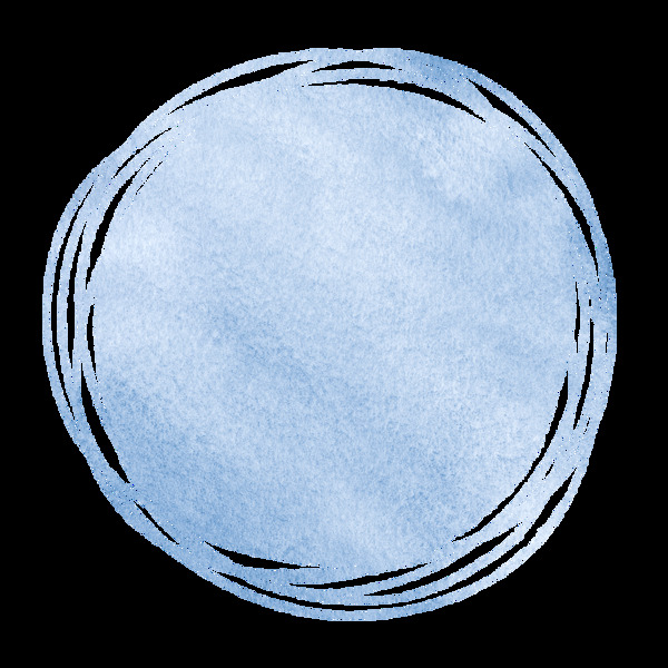 卡通蓝色线条圆球png元素