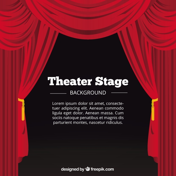 红色幕布和剧场舞台的背景