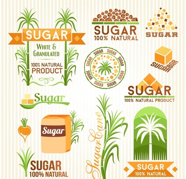 清新糖标签矢量图片