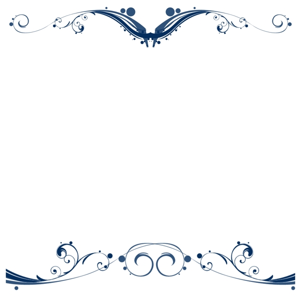 蓝色复古婚礼海洋装饰边框
