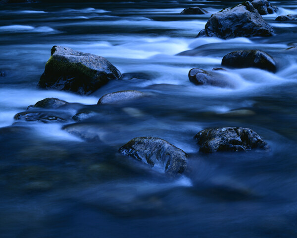 风景素材石头河水