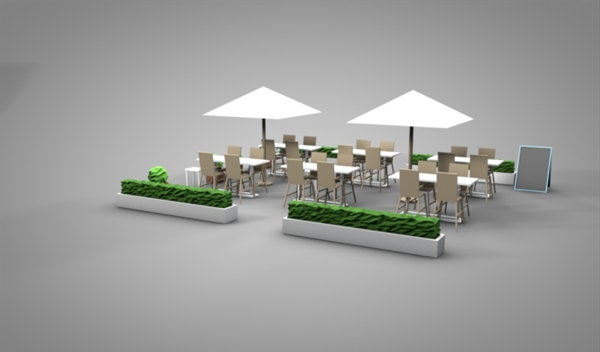 C4D模型户外咖啡厅餐厅图片