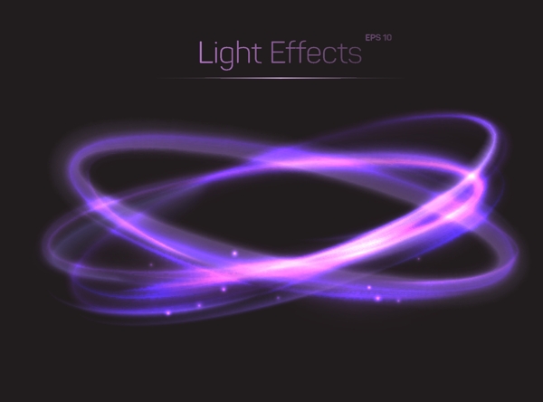 紫色发光旋转光效背景矢量