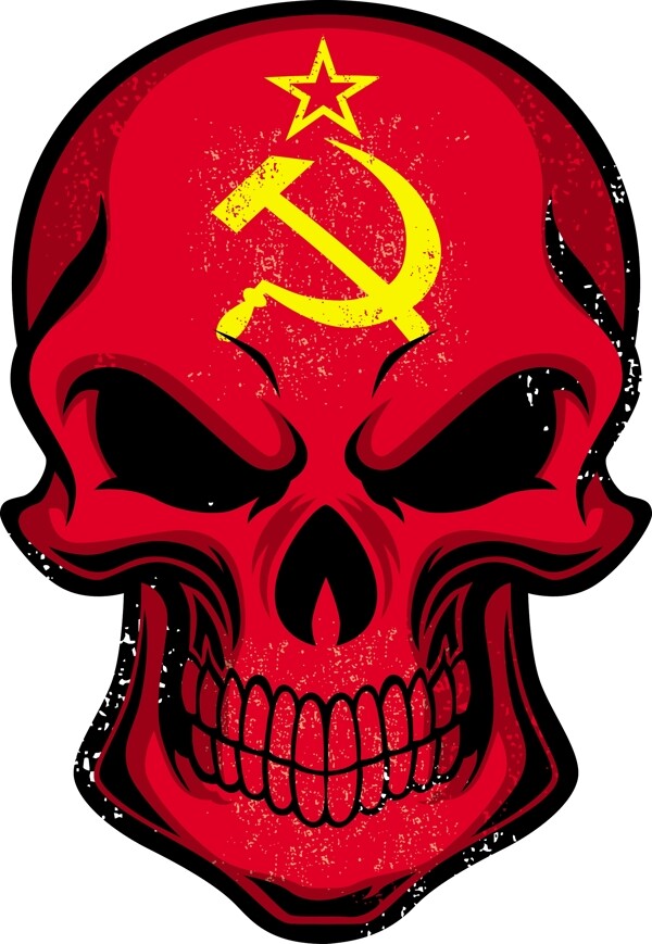 苏联骷髅印花设计