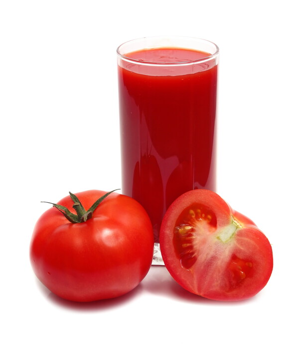 新鲜西红柿与汁图片