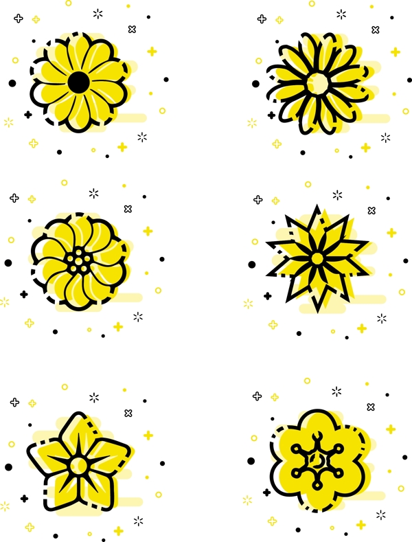 MBE风格花卉可商用图标元素