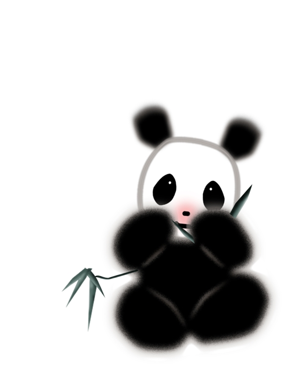 水墨熊猫图片