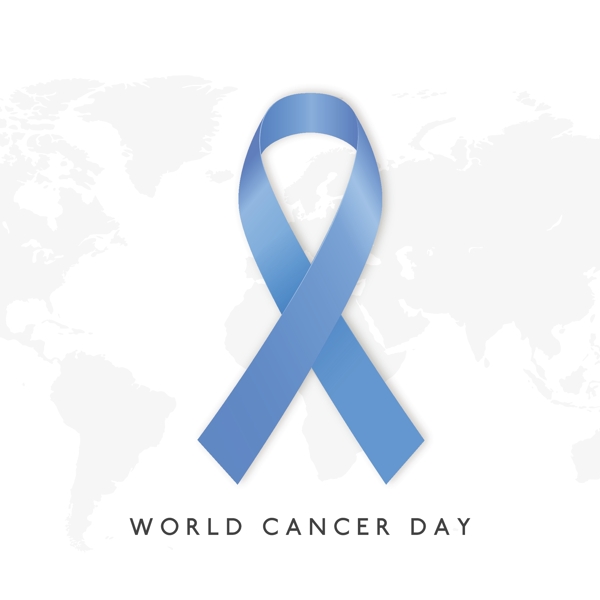 背景蓝色丝带世界癌症日
