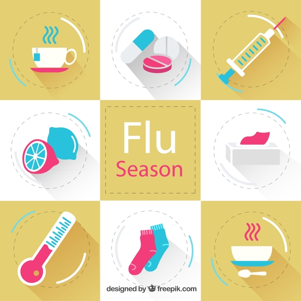 流感季节元素图标图片