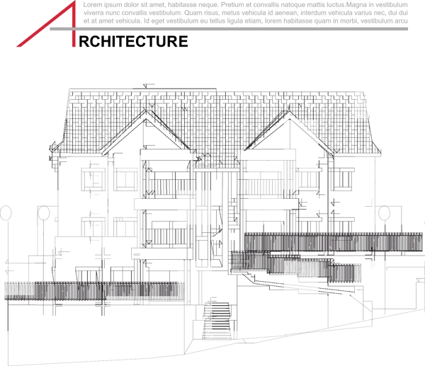 房屋建筑制图矢量矢量素材04