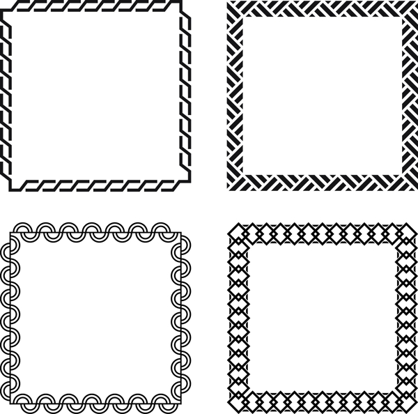 方形抽象装饰花边框架