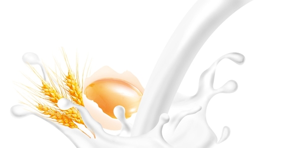 牛奶鸡蛋小麦PSD分层图片