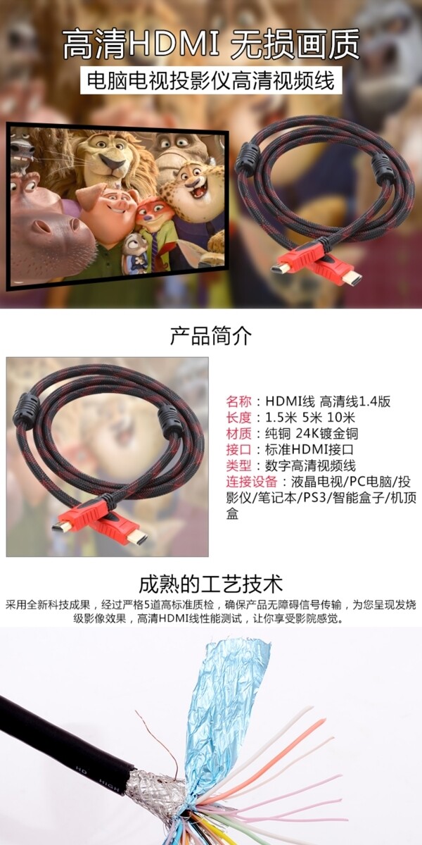 HDMI高清线描述
