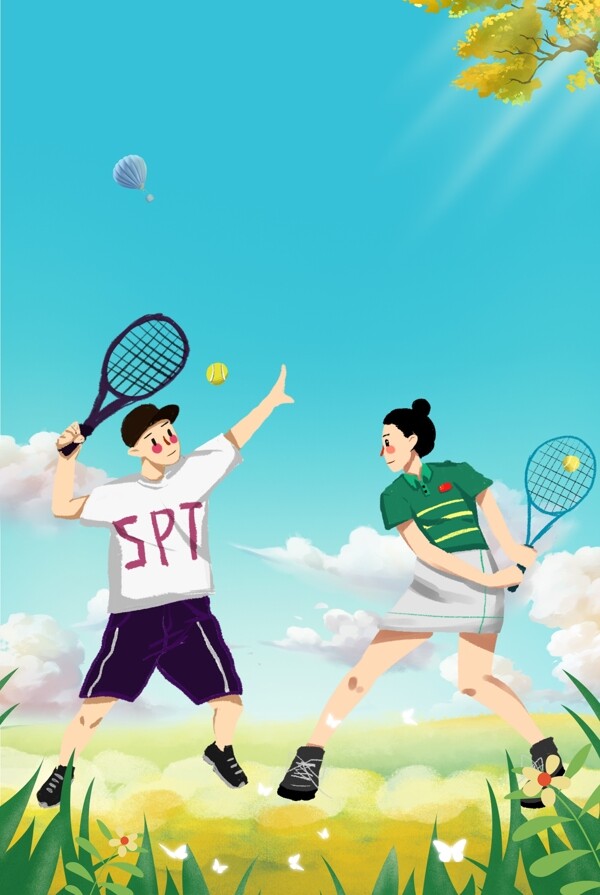 球类运动网球比赛运动海报