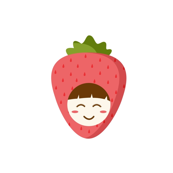 草莓水果表情笑脸卡通可爱